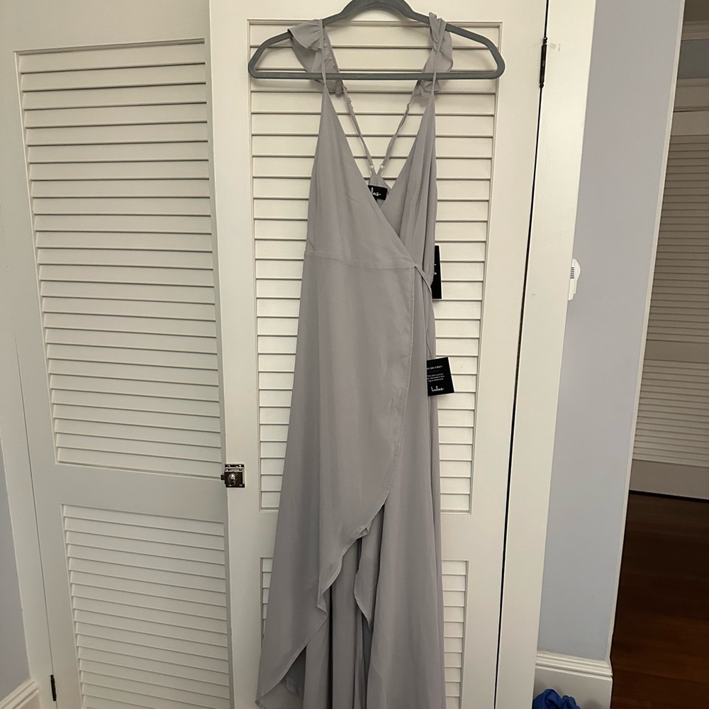 Grey lulus prom dress, size M